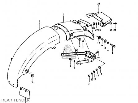 REAR FENDER - GS1000E 1980 (T) (E01 E02 E04 E17 E18 E21 E22 E24 E25 E26 E30 39