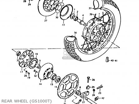 REAR WHEEL (GS1000T) - GS1000E 1980 (T) (E01 E02 E04 E17 E18 E21 E22 E24 E25 E26 E30 39