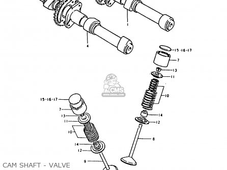 CAM SHAFT - VALVE - GS1000E 1980 (T) (E01 E02 E04 E17 E18 E21 E22 E24 E25 E26 E30 39