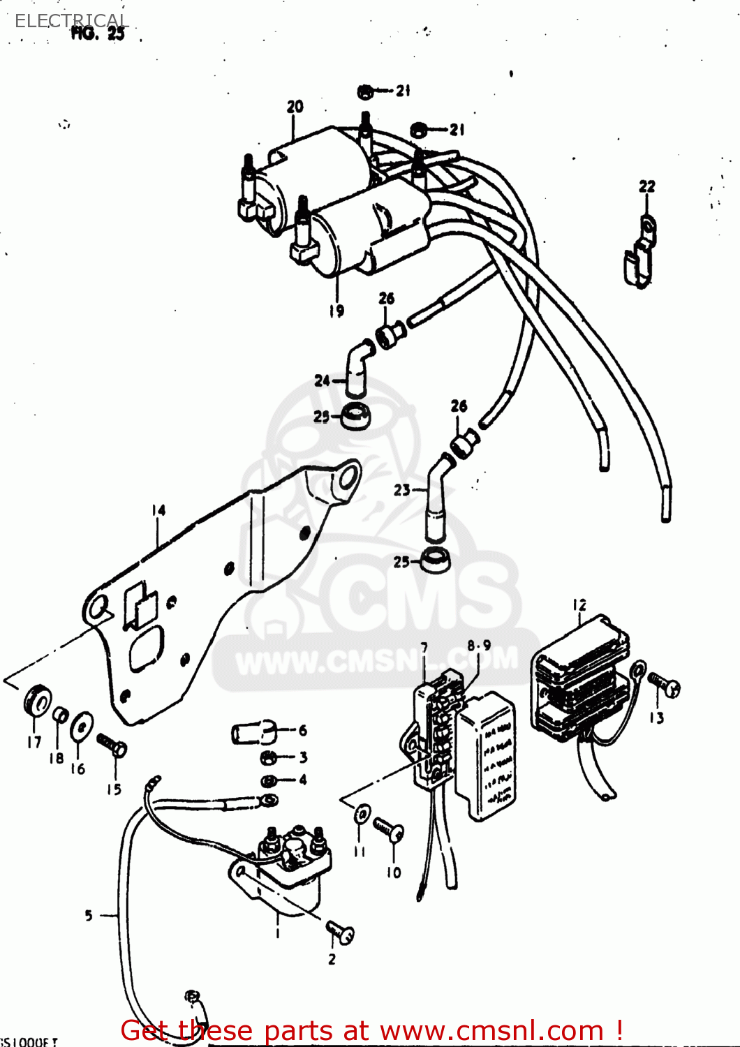 Suzuki GS1000E 1980 (T) USA (E03) ELECTRICAL - buy original ELECTRICAL ...