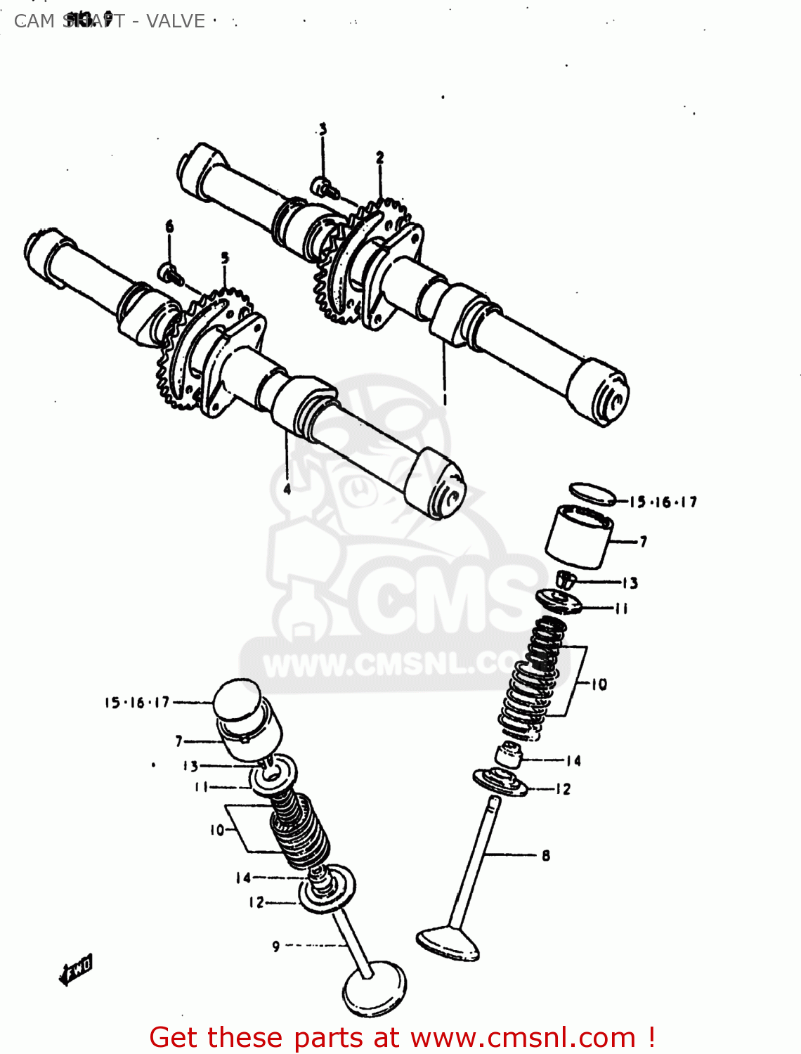 CAM SHAFT - VALVE GS1000E 1980 (T) USA (E03)