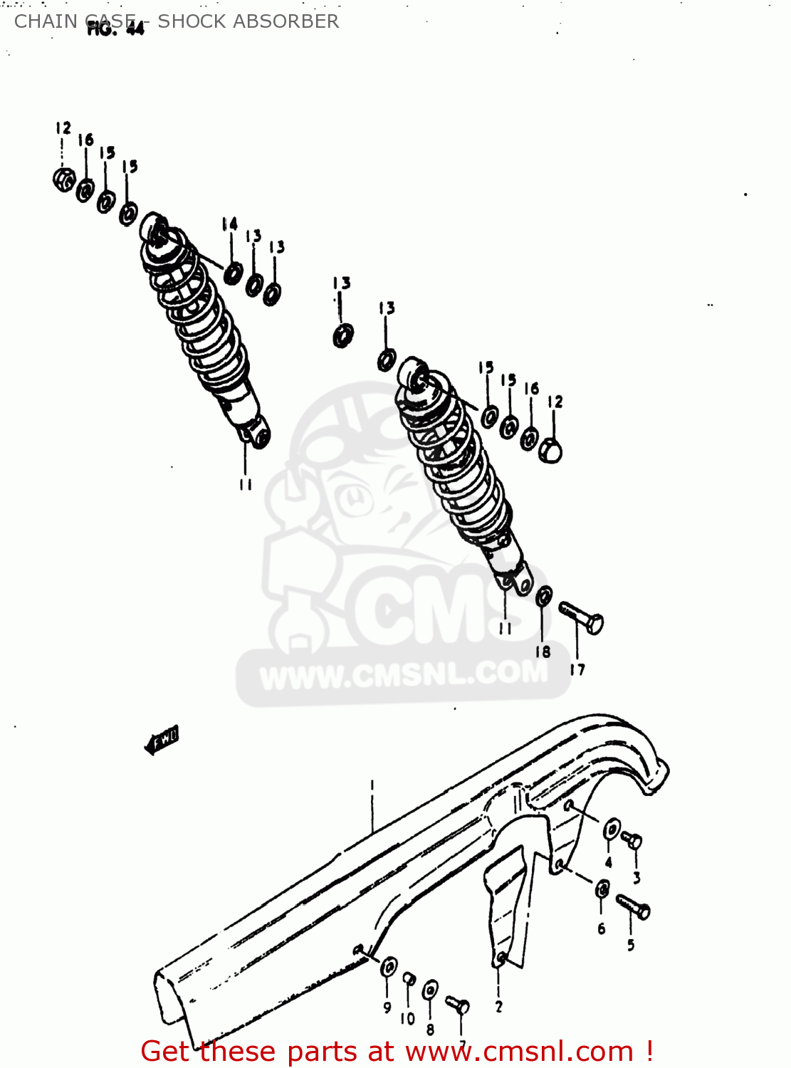 CHAIN CASE - SHOCK ABSORBER GS1000E 1980 (T) USA (E03)