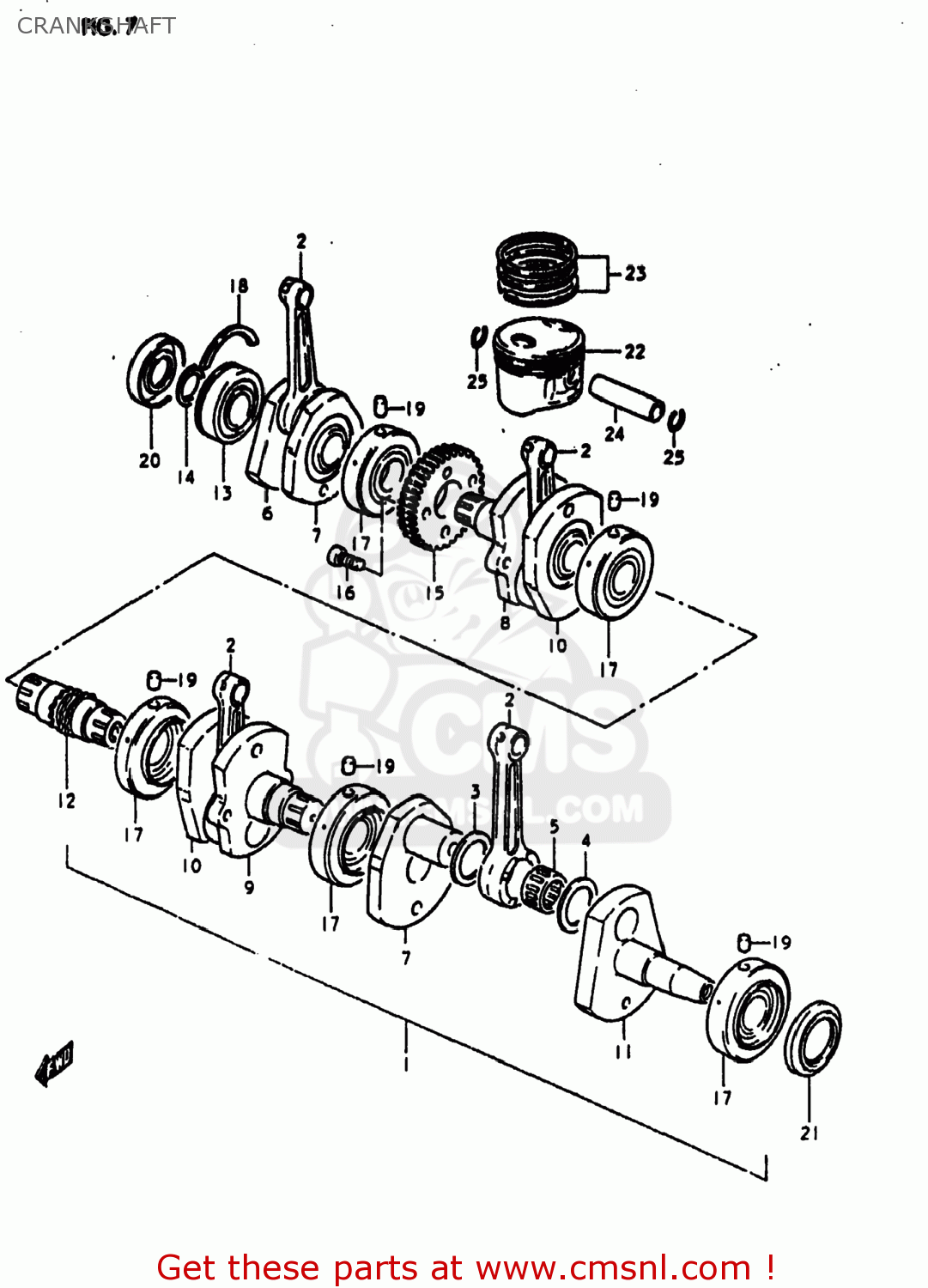 CRANKSHAFT GS1000E 1980 (T) USA (E03)