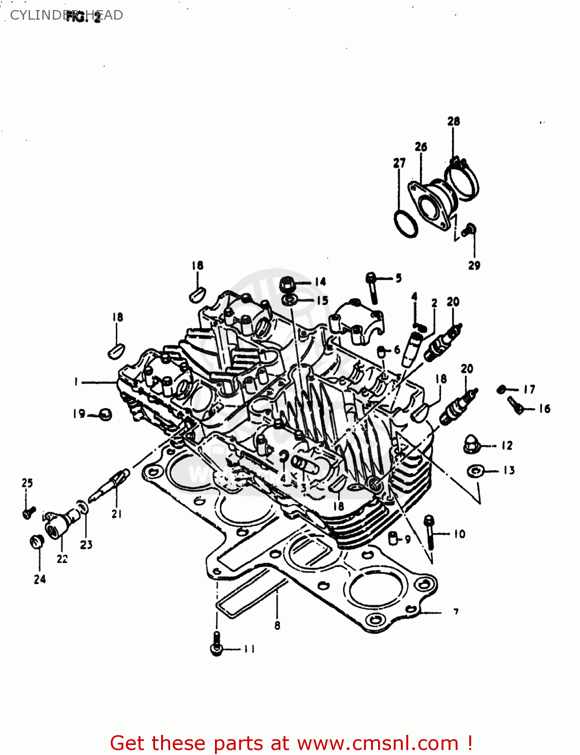 CYLINDER HEAD GS1000E 1980 (T) USA (E03)