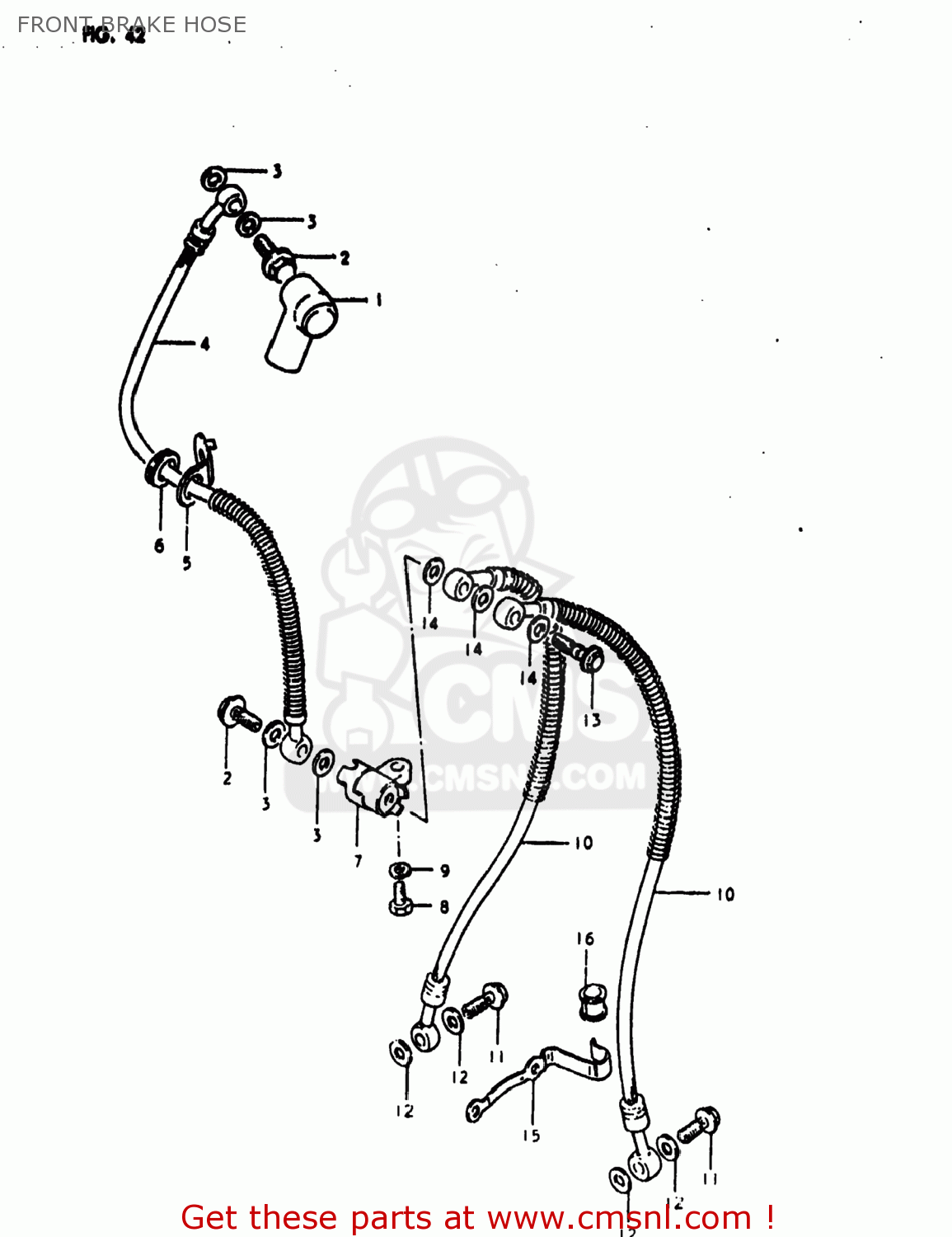 FRONT BRAKE HOSE GS1000E 1980 (T) USA (E03)