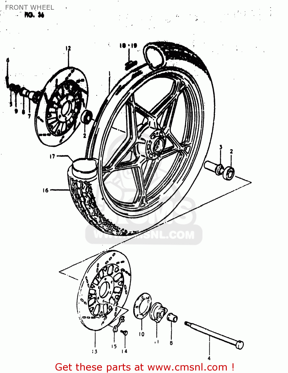 FRONT WHEEL GS1000E 1980 (T) USA (E03)