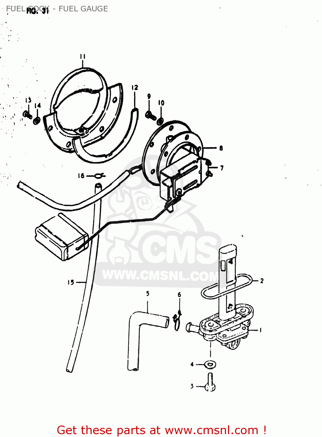 FUEL COCK - FUEL GAUGE GS1000E 1980 (T) USA (E03)