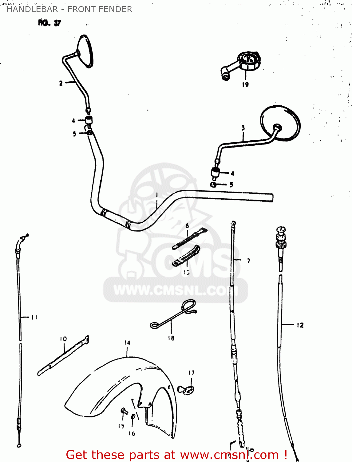 HANDLEBAR - FRONT FENDER GS1000E 1980 (T) USA (E03)