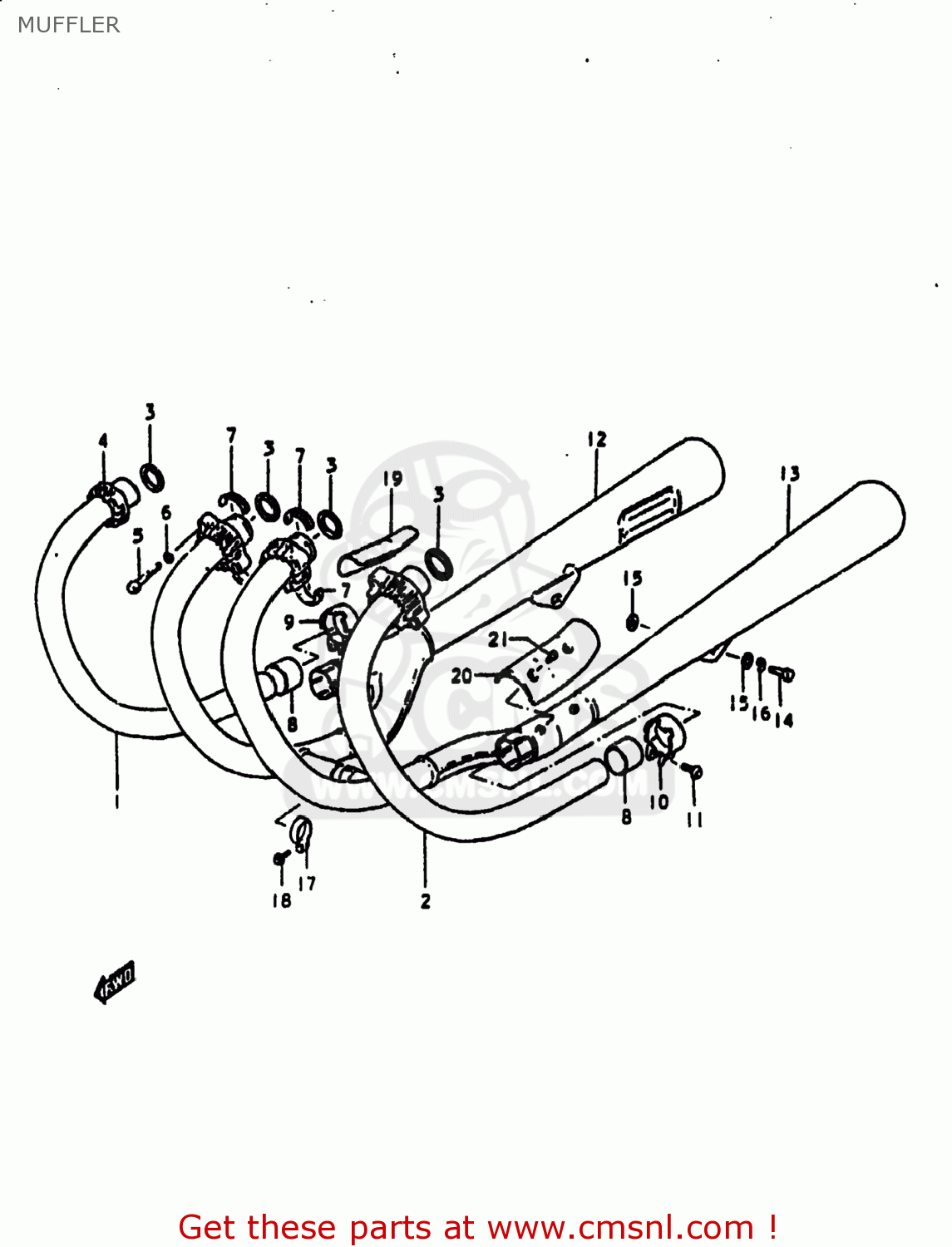 MUFFLER GS1000E 1980 (T) USA (E03)
