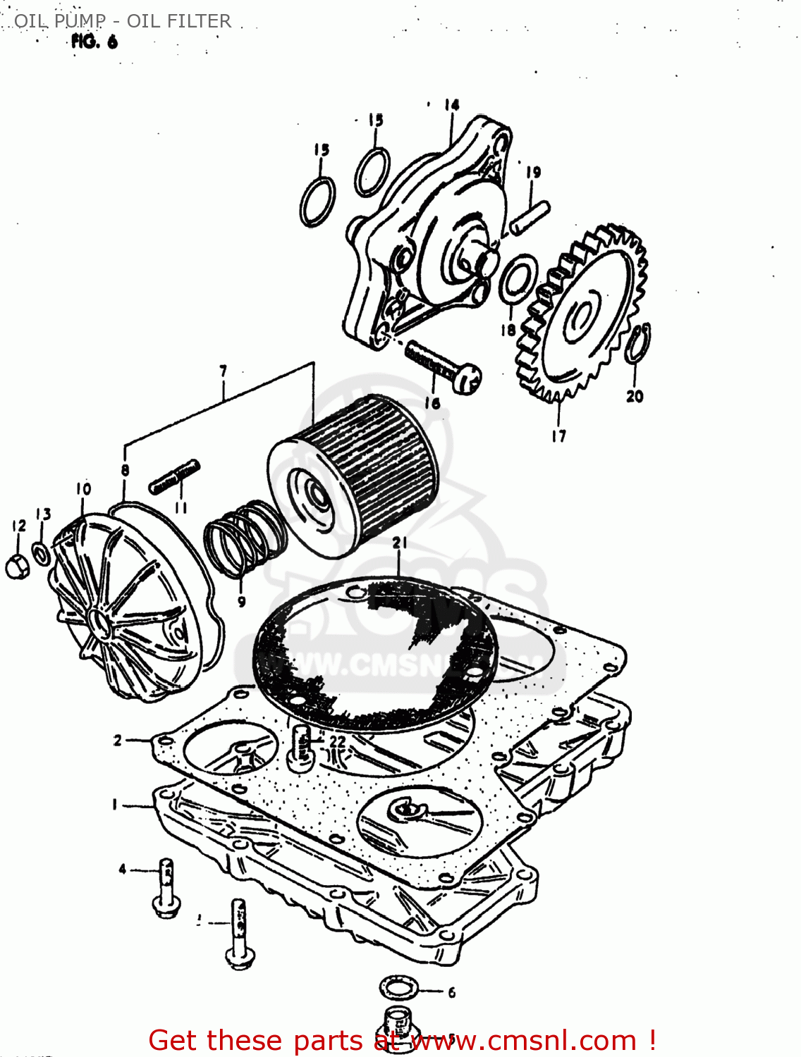 OIL PUMP - OIL FILTER GS1000E 1980 (T) USA (E03)