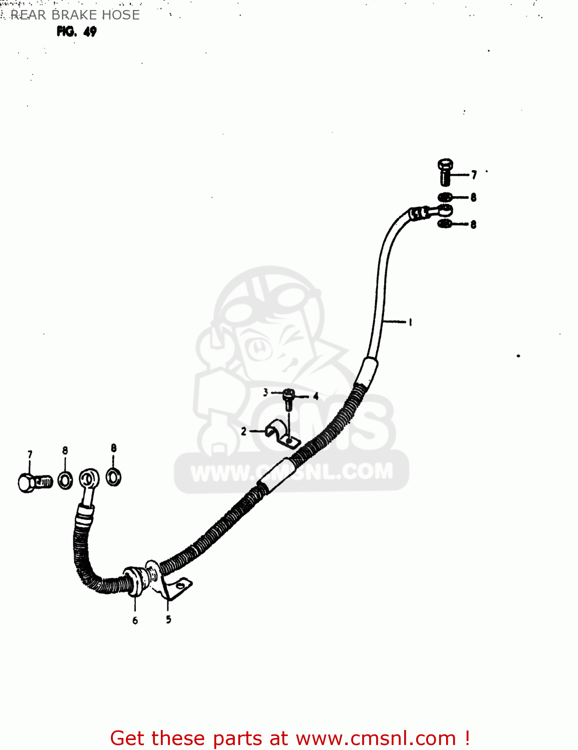 REAR BRAKE HOSE GS1000E 1980 (T) USA (E03)