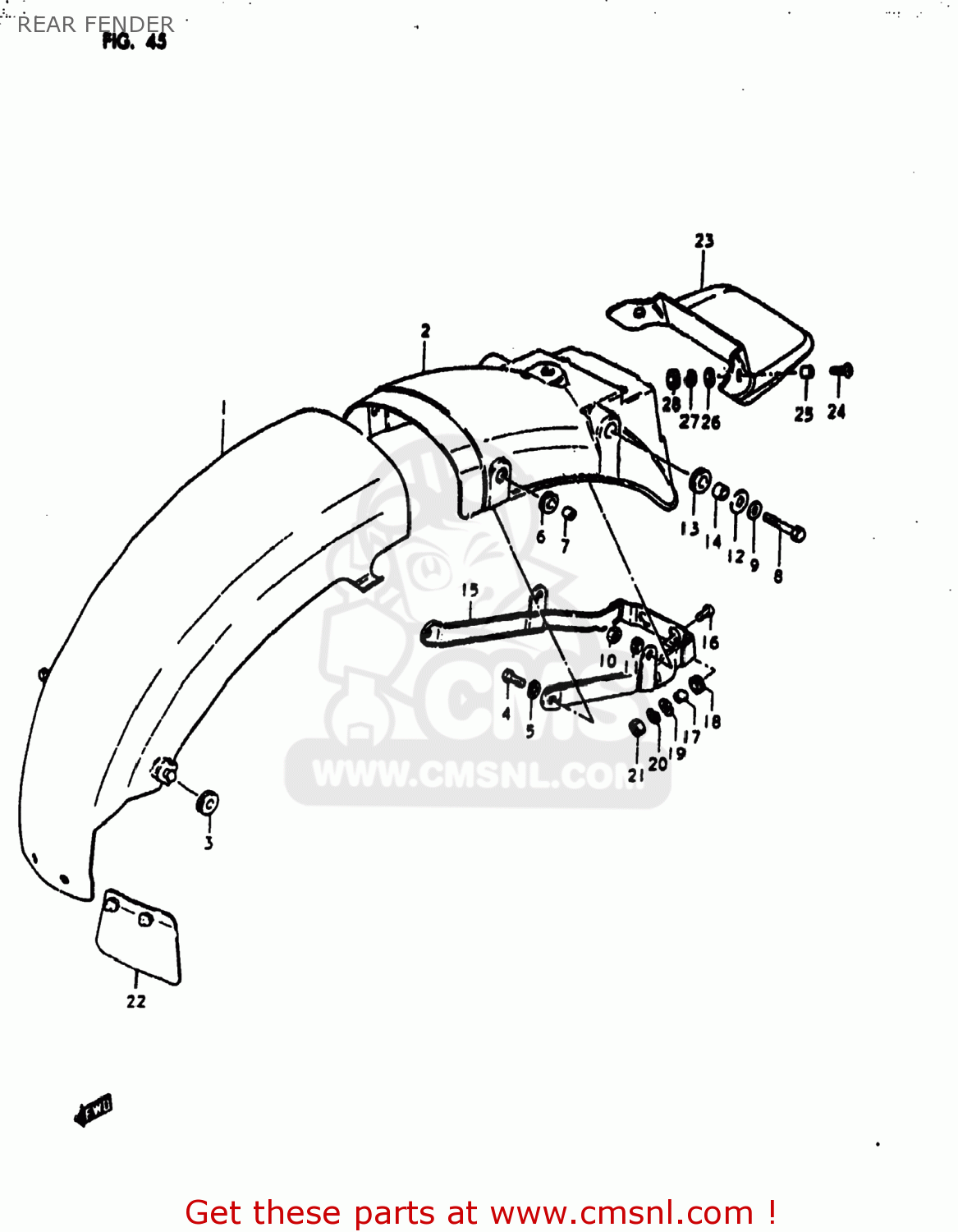 REAR FENDER GS1000E 1980 (T) USA (E03)