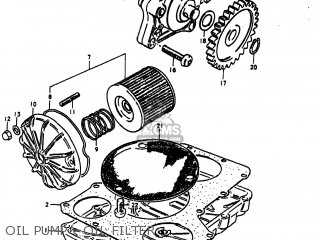 OIL PUMP - OIL FILTER - GS1000E 1980 (T) USA (E03)