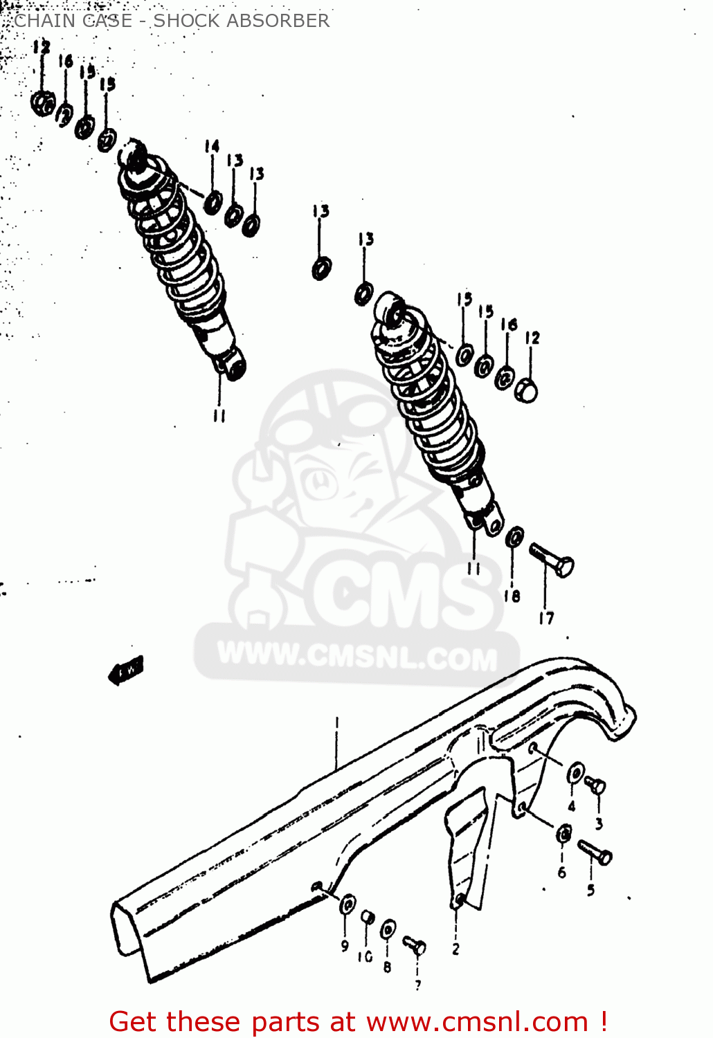 CHAIN CASE - SHOCK ABSORBER GS1000EC 1978 (C) USA (E03)