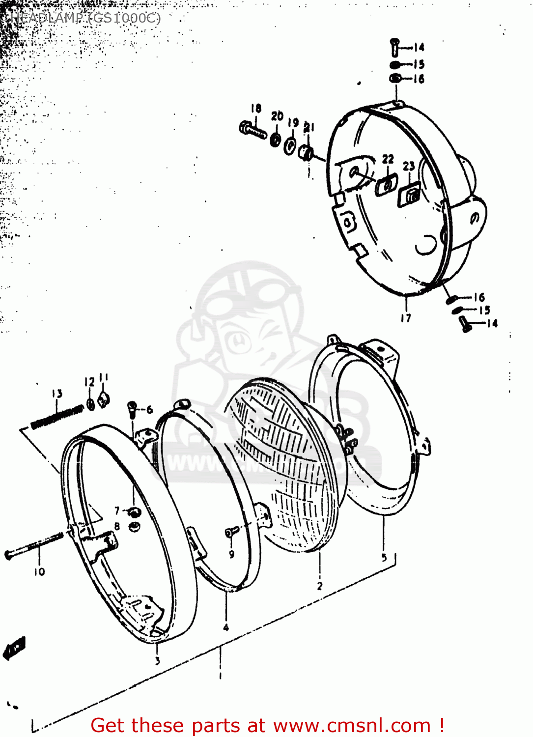 HEADLAMP (GS1000C) GS1000EC 1978 (C) USA (E03)