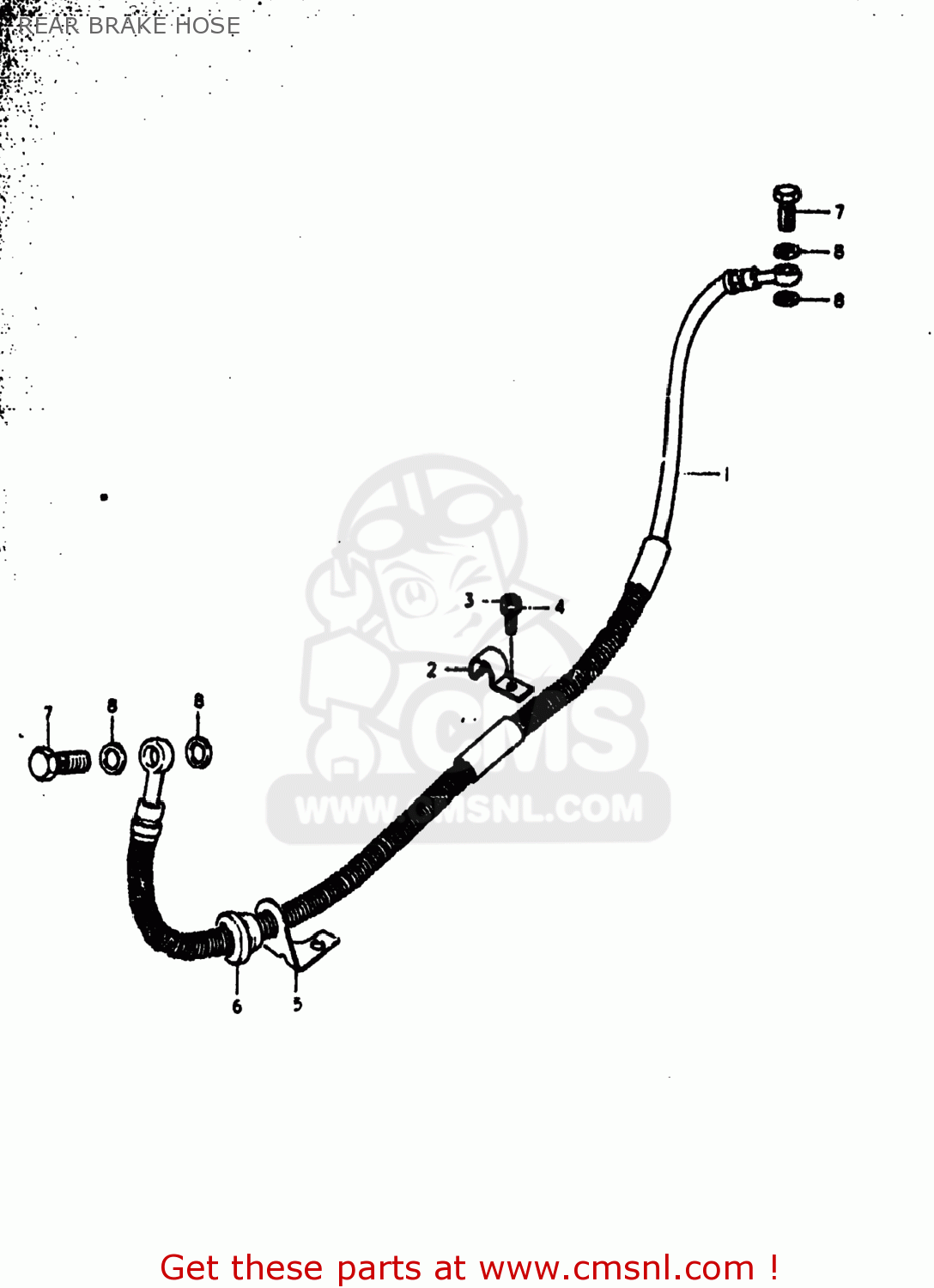 REAR BRAKE HOSE GS1000EC 1978 (C) USA (E03)