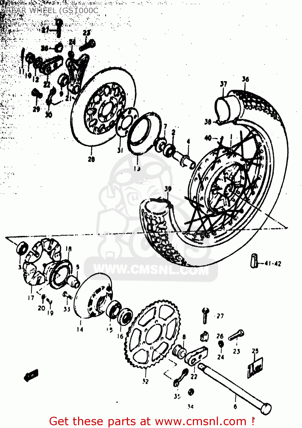 REAR WHEEL (GS1000C GS1000EC 1978 (C) USA (E03)
