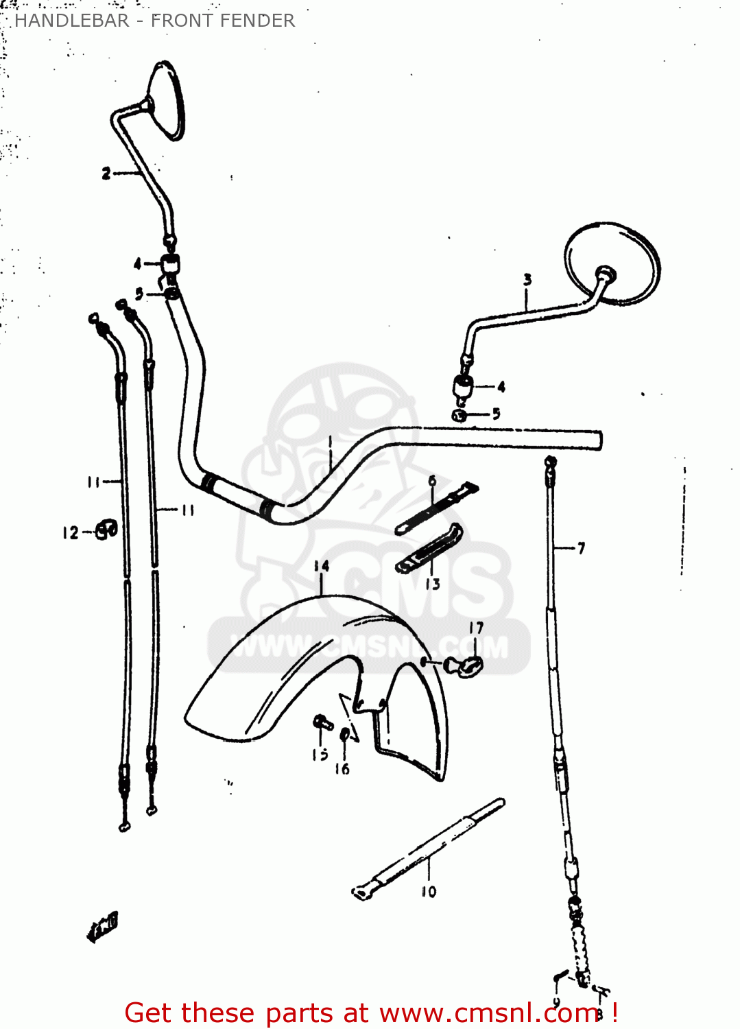 HANDLEBAR - FRONT FENDER GS1000EC 1979 (N) USA (E03)
