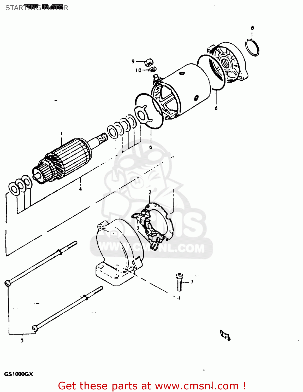 STARTING MOTOR GS1000G 1980 (T) GENERAL EXPORT (E01)