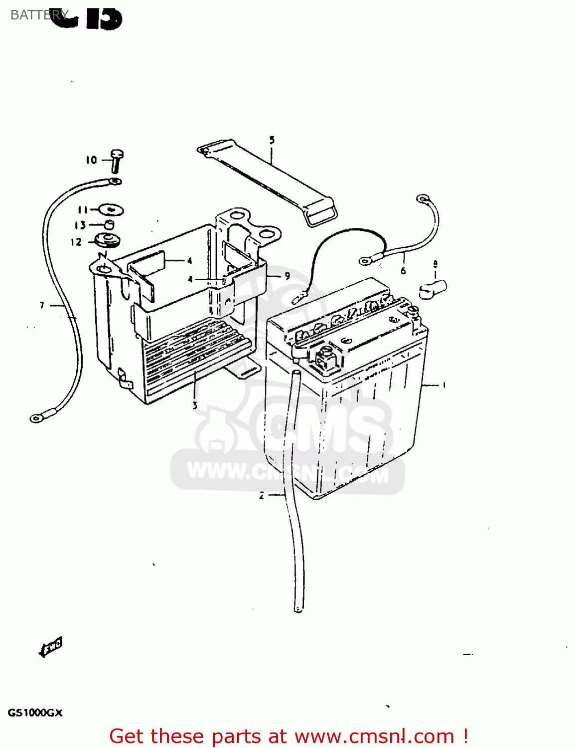 BATTERY GS1000G 1980 (T) GENERAL EXPORT (E01)