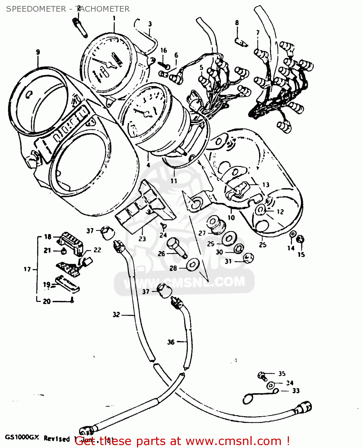 SPEEDOMETER - TACHOMETER GS1000G 1980 (T) GENERAL EXPORT (E01)