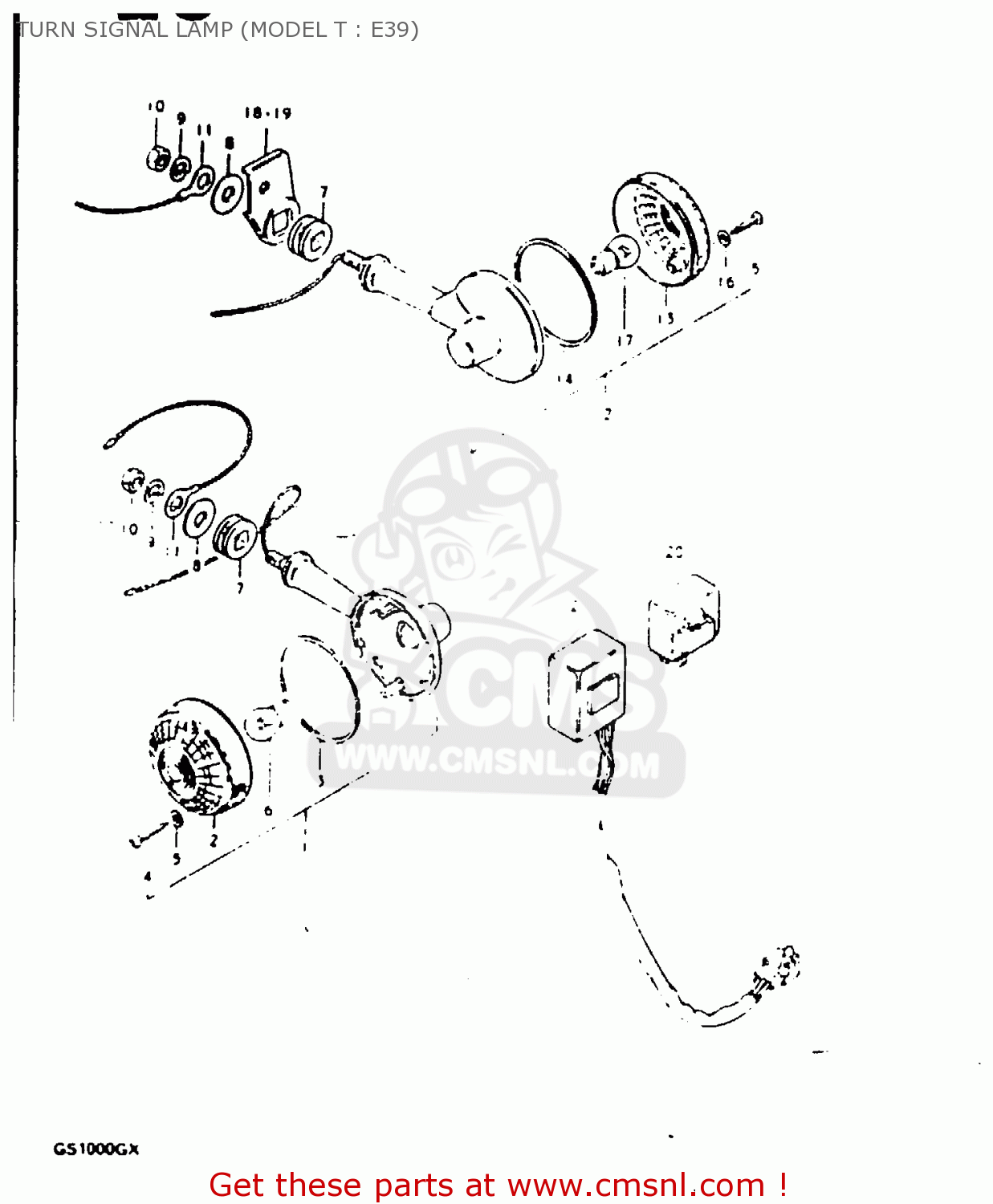 TURN SIGNAL LAMP (MODEL T : E39) GS1000G 1980 (T) GENERAL EXPORT (E01)
