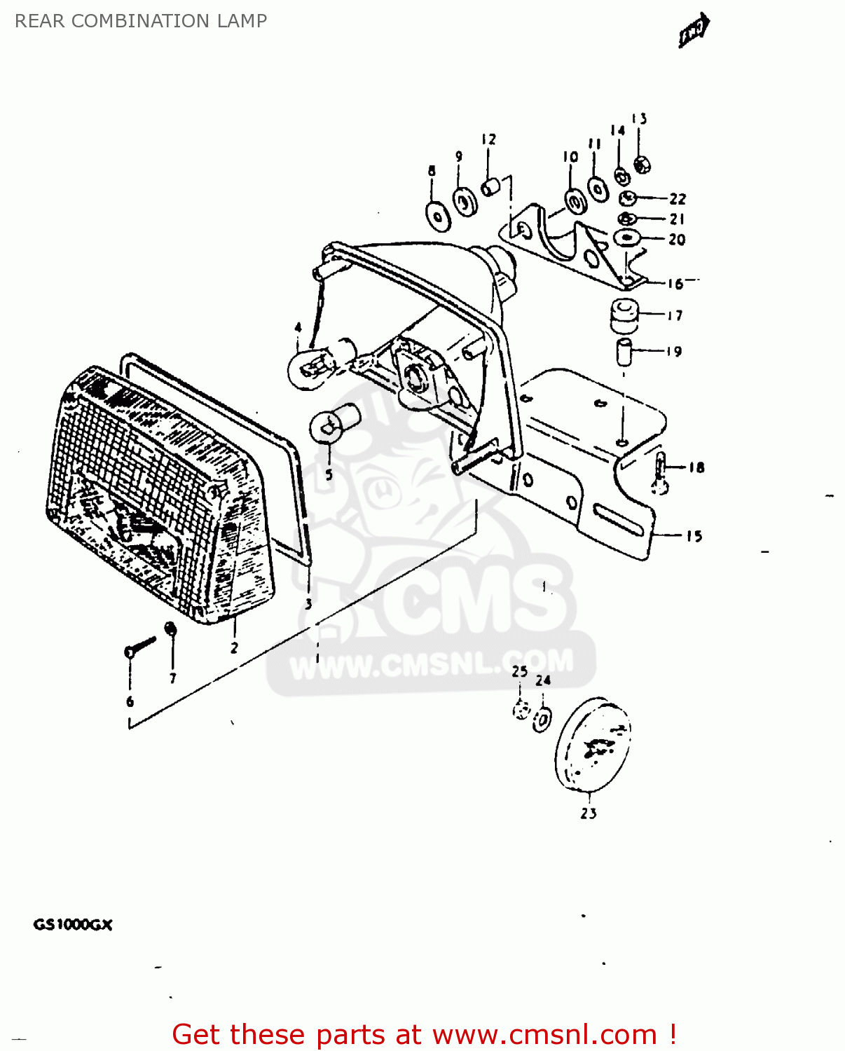 REAR COMBINATION LAMP GS1000G 1980 (T) GENERAL EXPORT (E01)