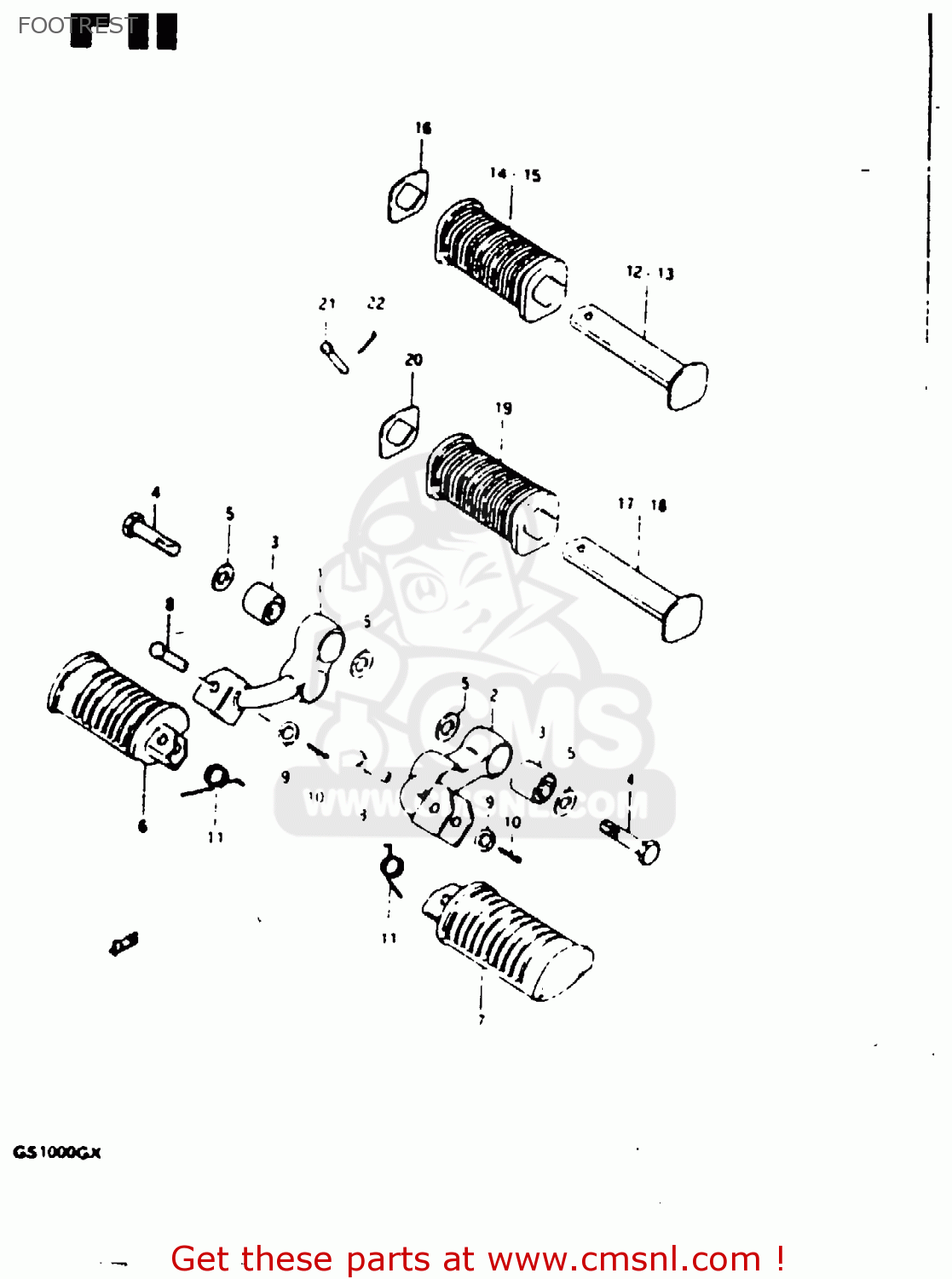 FOOTREST GS1000G 1980 (T) GENERAL EXPORT (E01)