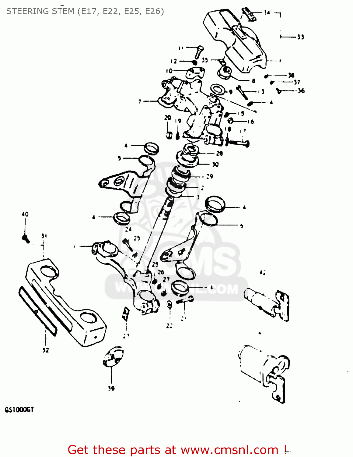 STEERING STEM (E17, E22, E25, E26) GS1000G 1980 (T) GENERAL EXPORT (E01)