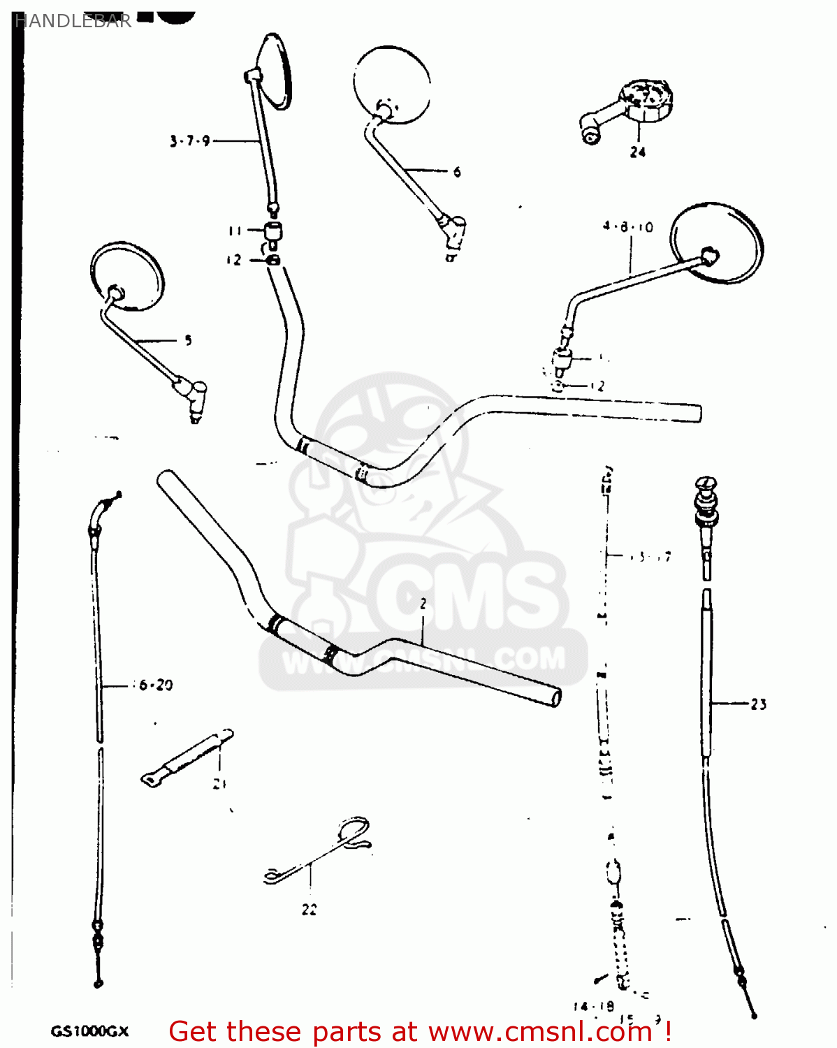 HANDLEBAR GS1000G 1980 (T) GENERAL EXPORT (E01)
