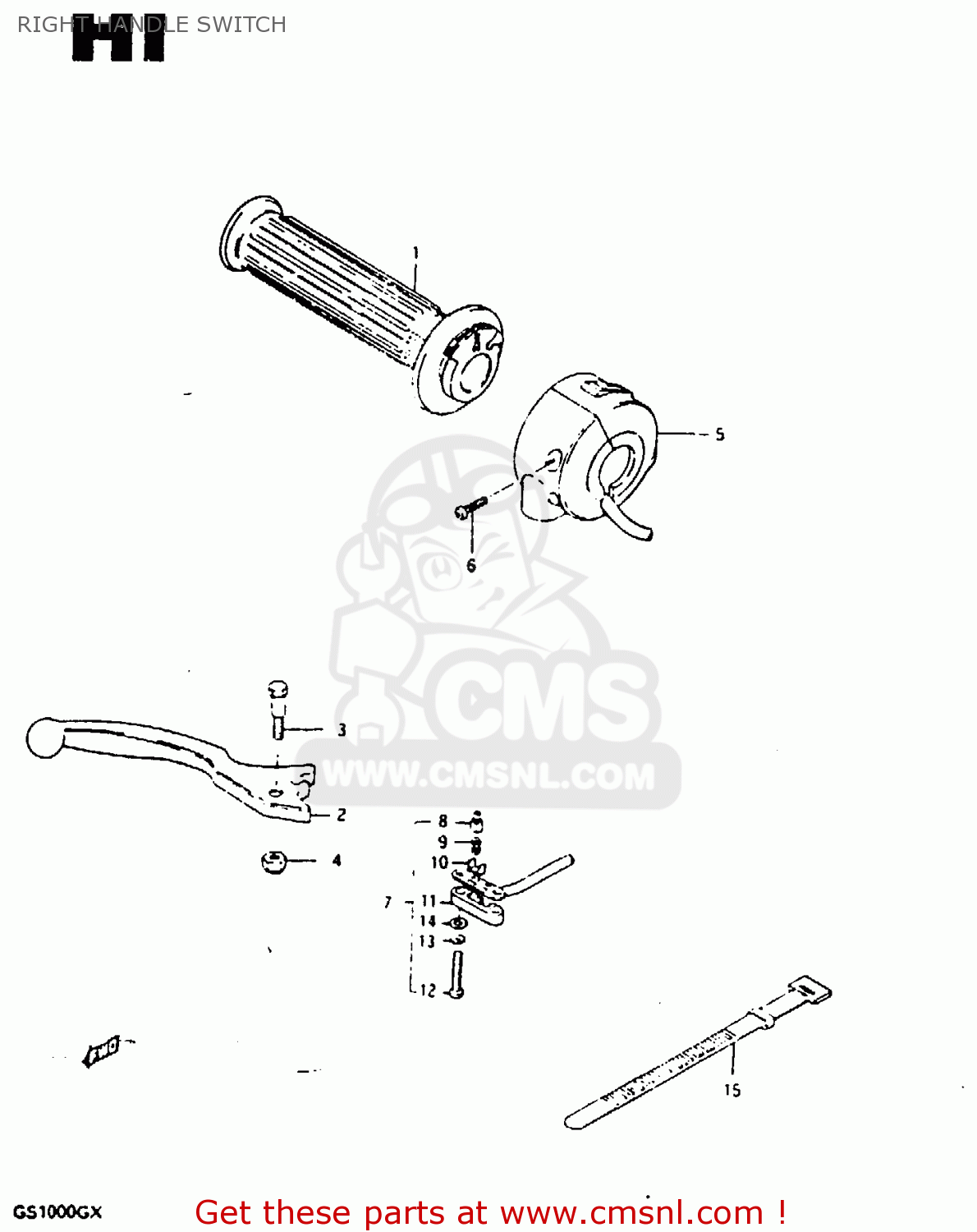 RIGHT HANDLE SWITCH GS1000G 1980 (T) GENERAL EXPORT (E01)
