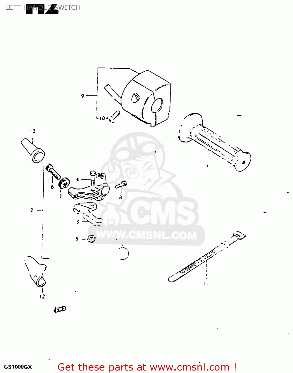 LEFT HANDLE SWITCH GS1000G 1980 (T) GENERAL EXPORT (E01)