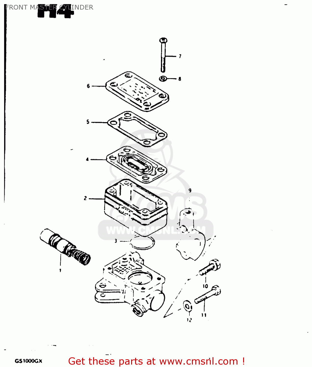FRONT MASTER CYLINDER GS1000G 1980 (T) GENERAL EXPORT (E01)