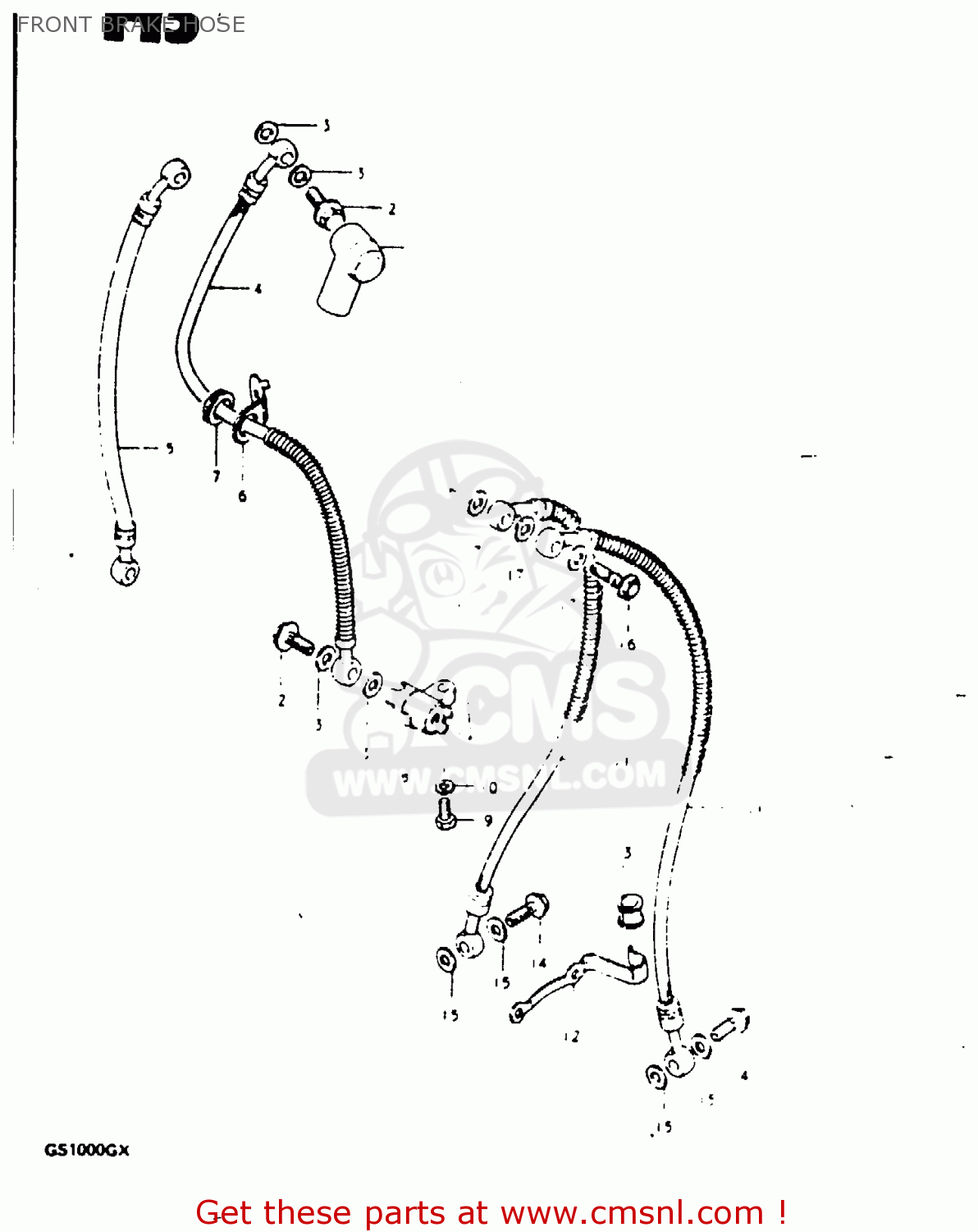 FRONT BRAKE HOSE GS1000G 1980 (T) GENERAL EXPORT (E01)