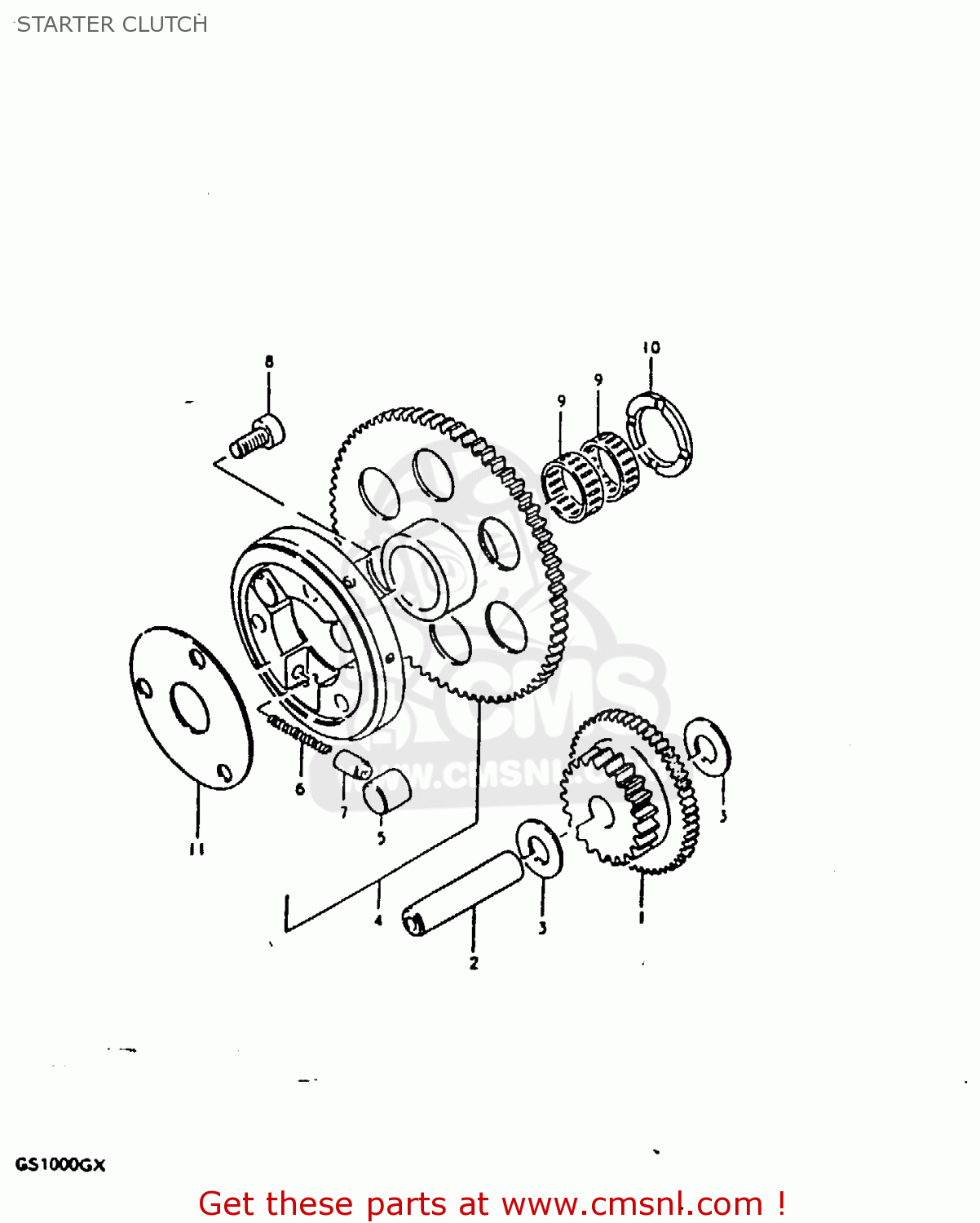 STARTER CLUTCH GS1000G 1980 (T) GENERAL EXPORT (E01)