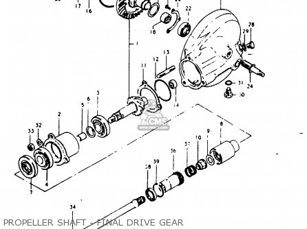 PROPELLER SHAFT - FINAL DRIVE GEAR - GS1000G 1980 (T) GENERAL EXPORT (E01)