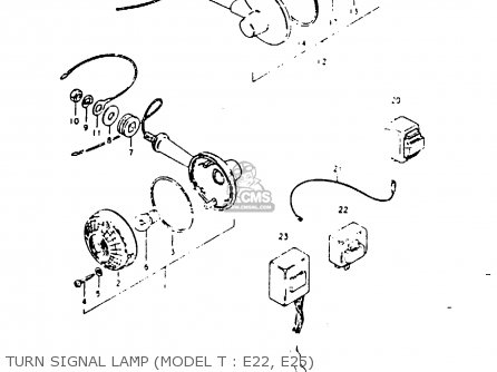 TURN SIGNAL LAMP (MODEL T : E22, E25) - GS1000G 1980 (T) GENERAL EXPORT (E01)