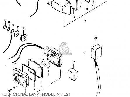 TURN SIGNAL LAMP (MODEL X : E2) - GS1000G 1980 (T) GENERAL EXPORT (E01)