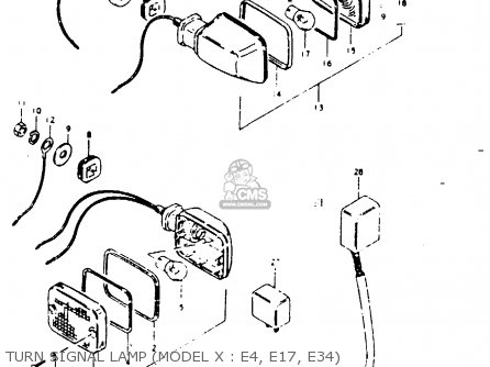 TURN SIGNAL LAMP (MODEL X : E4, E17, E34) - GS1000G 1980 (T) GENERAL EXPORT (E01)