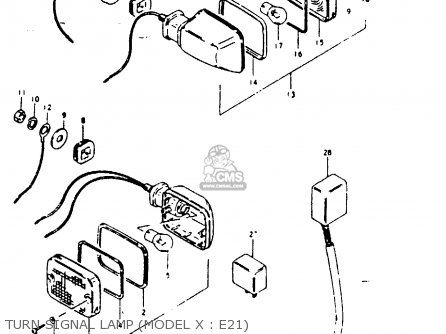 TURN SIGNAL LAMP (MODEL X : E21) - GS1000G 1980 (T) GENERAL EXPORT (E01)