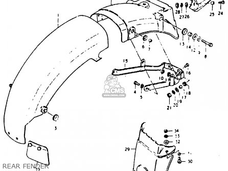 REAR FENDER - GS1000G 1980 (T) GENERAL EXPORT (E01)