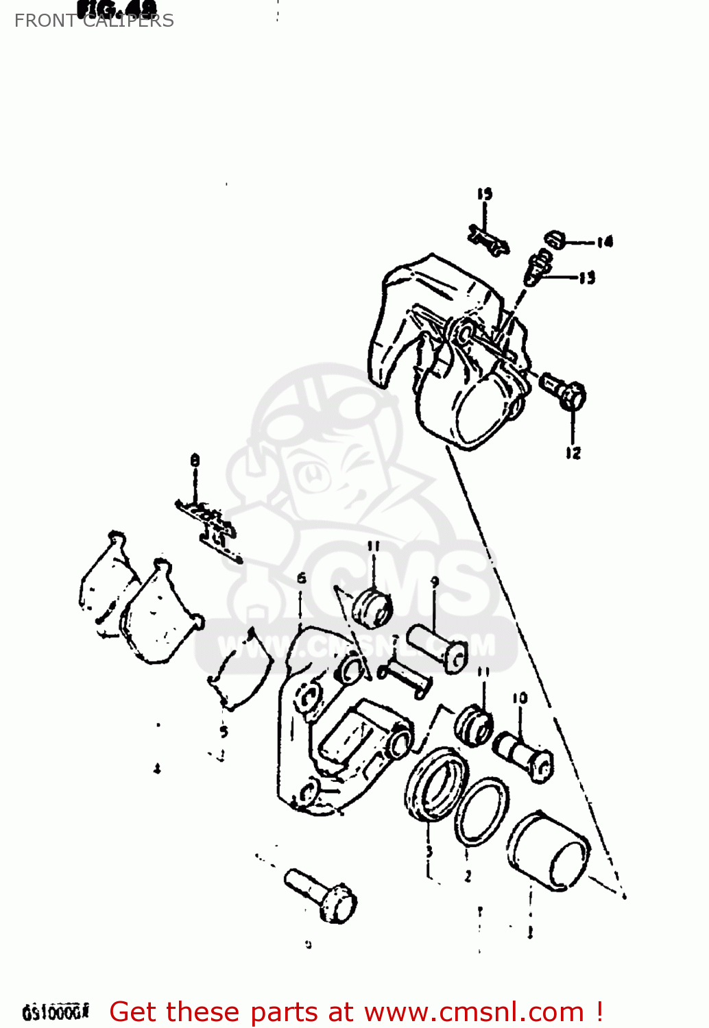 FRONT CALIPERS GS1000G 1980 (T) USA (E03)
