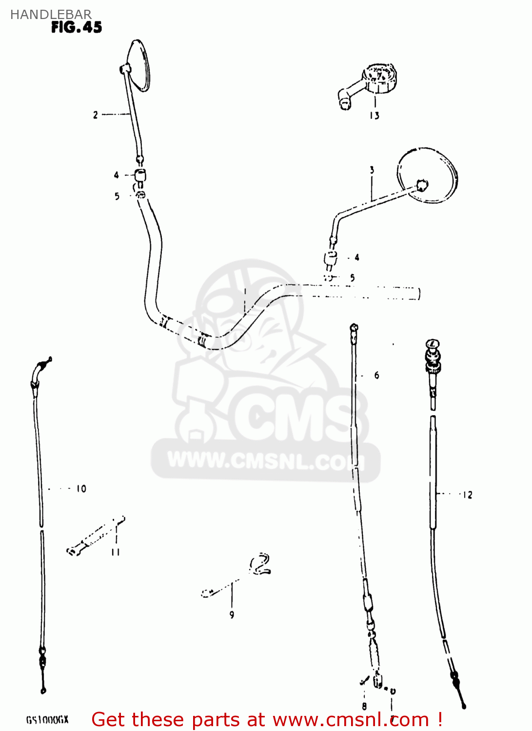 HANDLEBAR GS1000G 1980 (T) USA (E03)