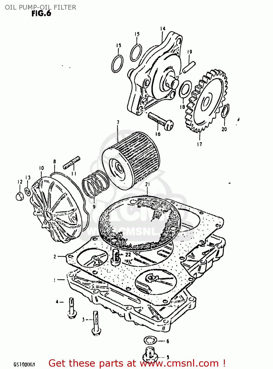 OIL PUMP-OIL FILTER GS1000G 1980 (T) USA (E03)