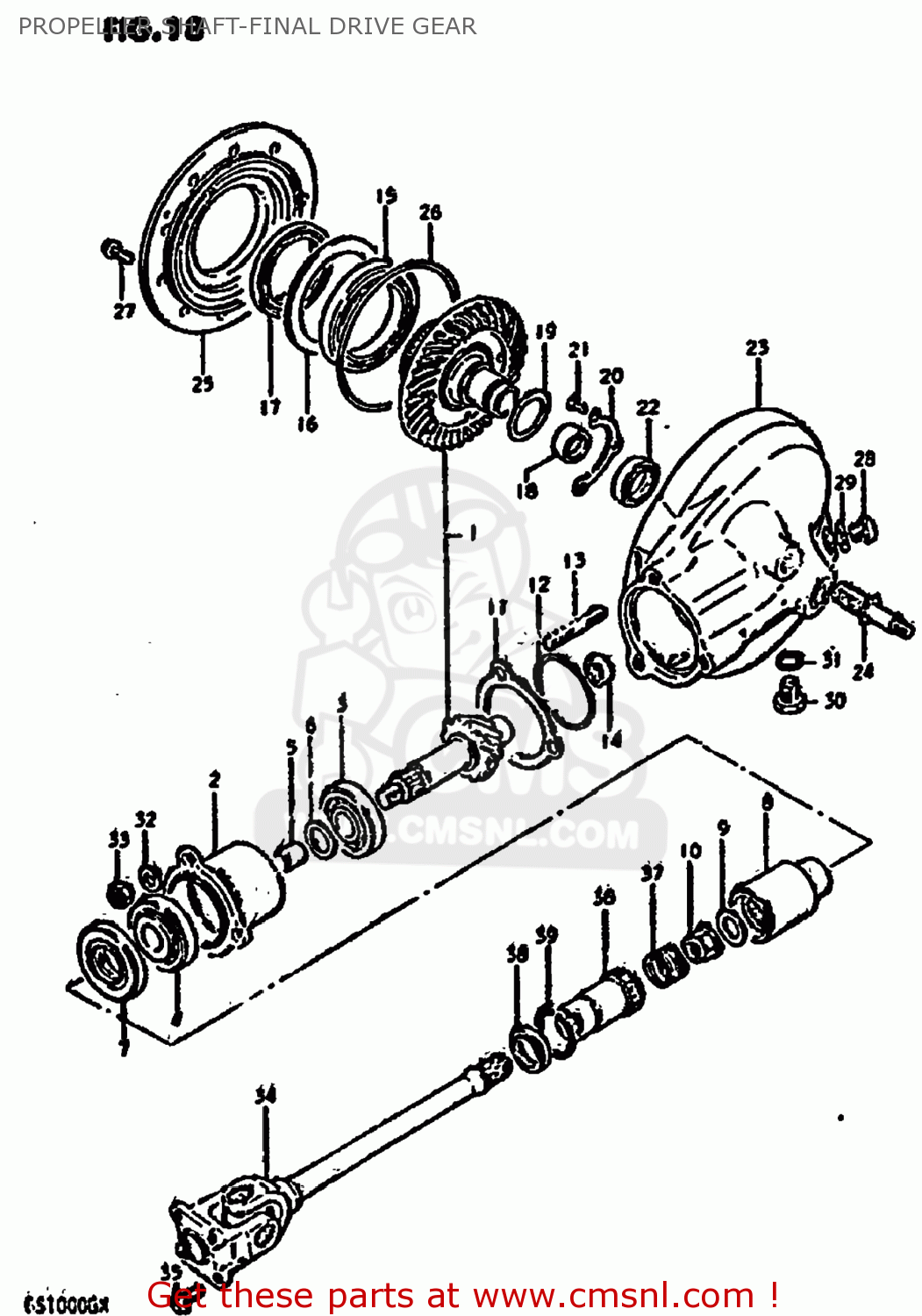 PROPELLER SHAFT-FINAL DRIVE GEAR GS1000G 1980 (T) USA (E03)