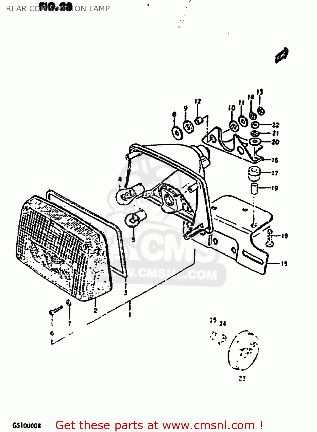 REAR COMBINATION LAMP GS1000G 1980 (T) USA (E03)