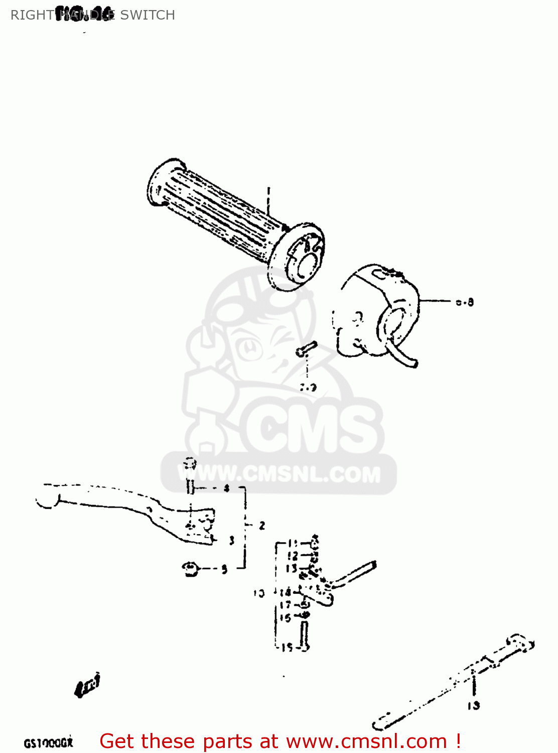 RIGHT HANDLE SWITCH GS1000G 1980 (T) USA (E03)