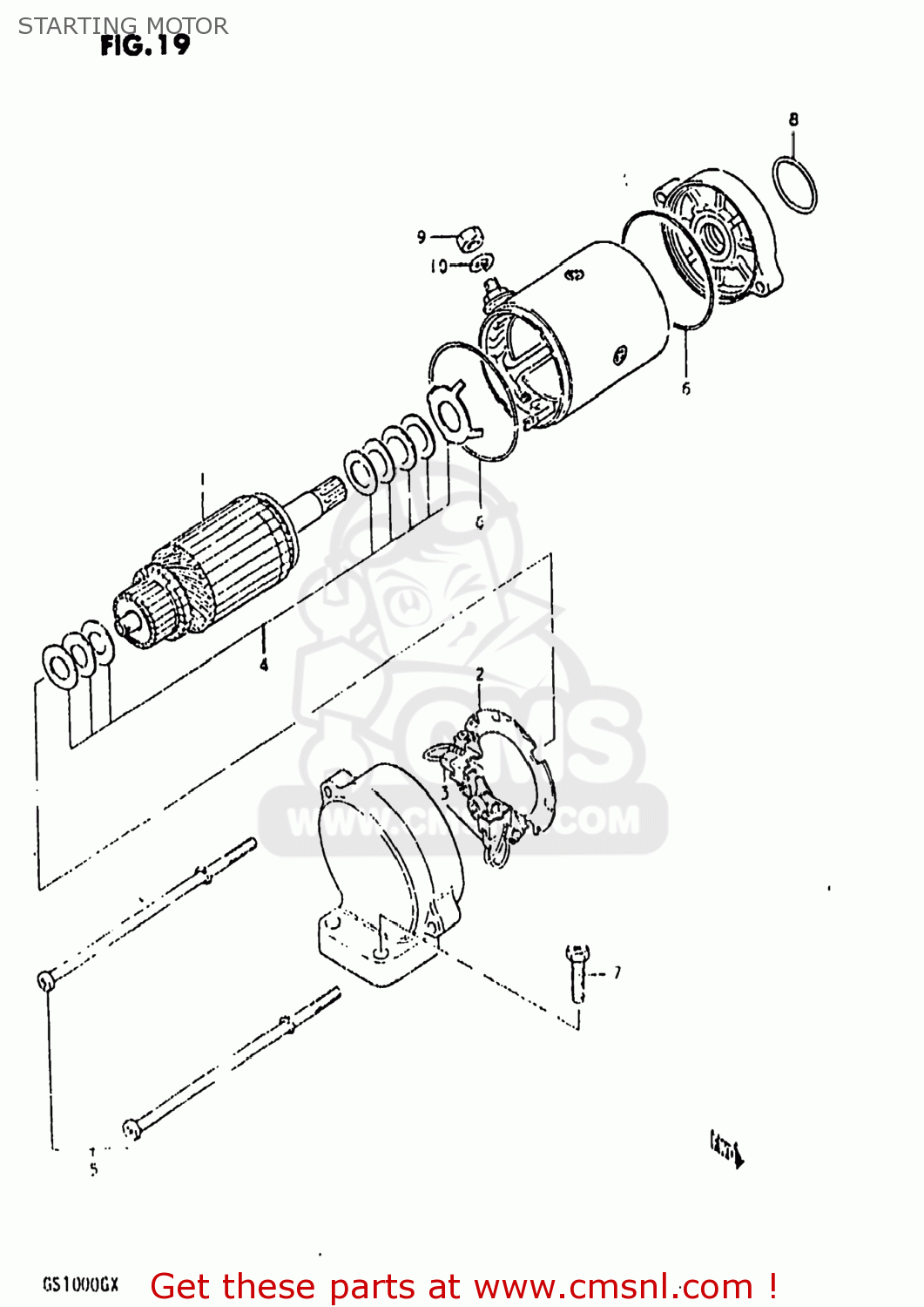 STARTING MOTOR GS1000G 1980 (T) USA (E03)