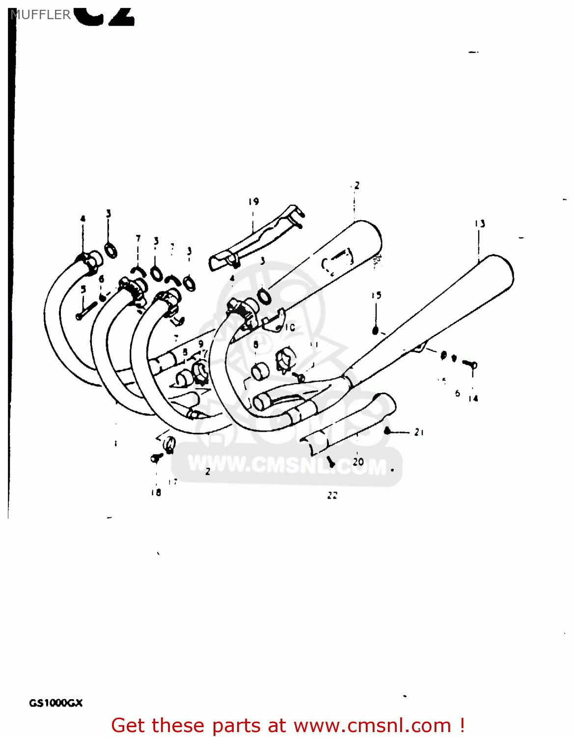 MUFFLER GS1000G 1981 (X) GENERAL EXPORT (E01)