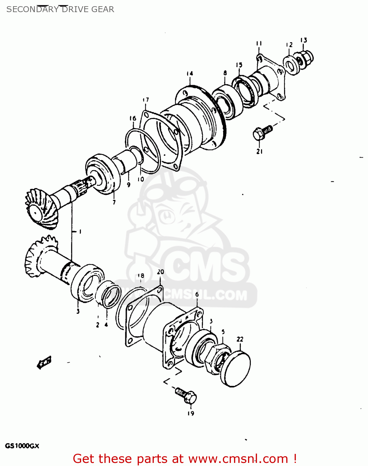 SECONDARY DRIVE GEAR GS1000G 1981 (X) GENERAL EXPORT (E01)